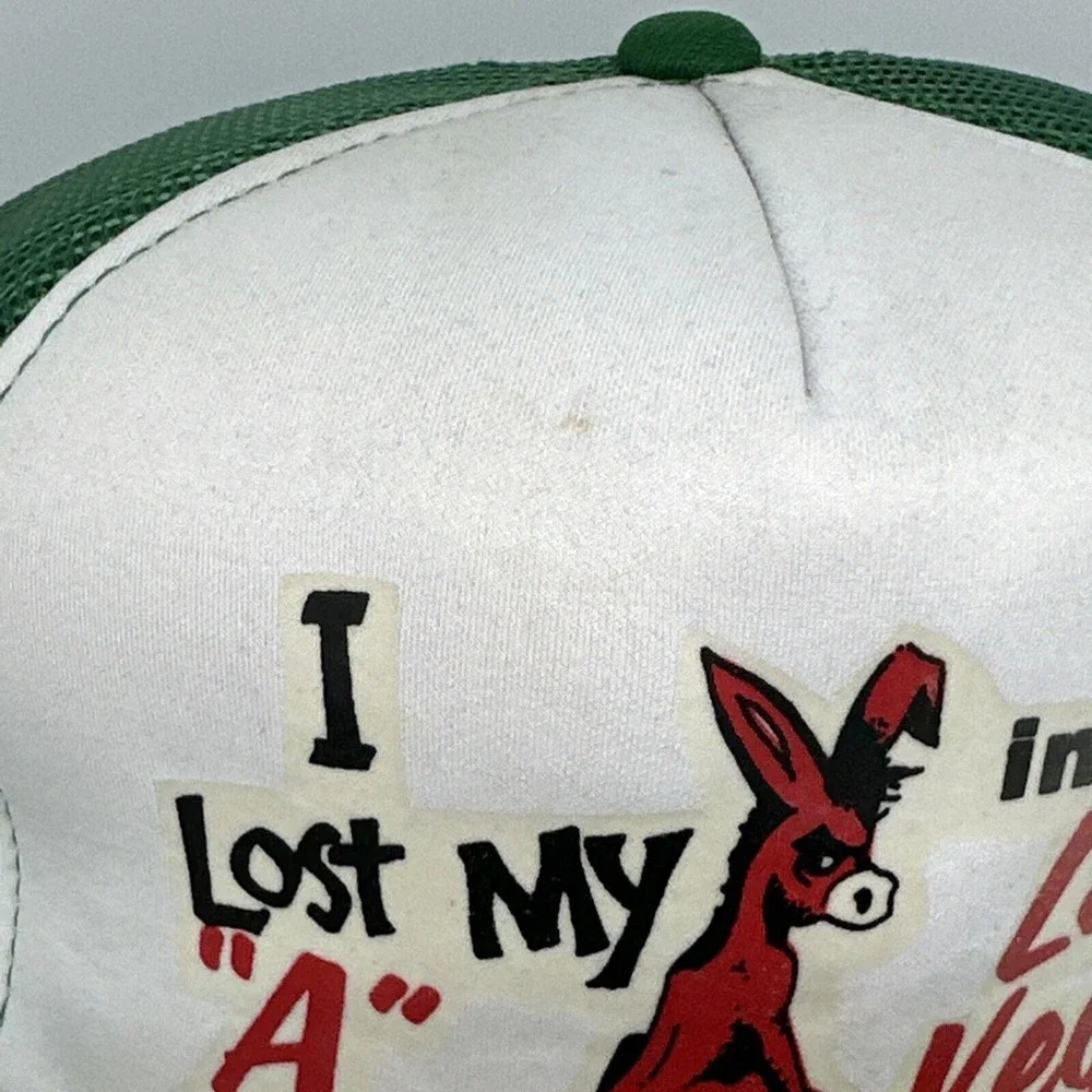 Vintage Lost My Ass in LAS VEGAS Hat Snapback Trucker Mesh Rope Cap‎ Foam Casino